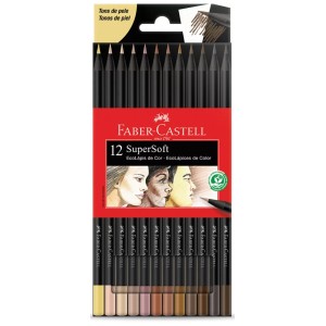 Lápis de Cor 12 Cores Supersoft Tons de Pele Faber Castell