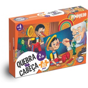 Quebra-Cabeça - Pinóquio 80 Peças 12153 Toia Brinquedos