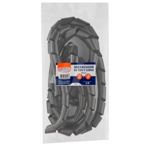 Organizador de Fios 12mm Preto 1,5m BRW
