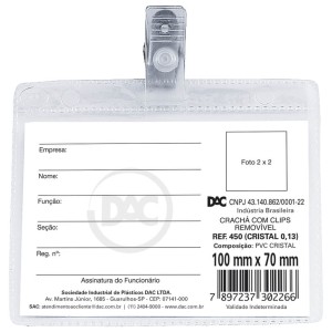 Porta Crachá com Presilha 450 DAC