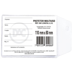Protetor Plástico para Documento Multiuso 040 c/100 DAC