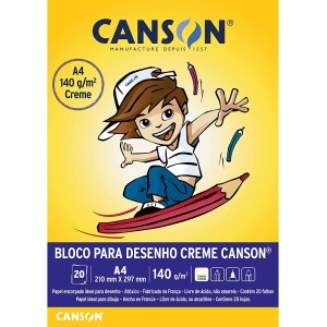 Bloco de Desenho A4 Creme 140g 20fls Canson