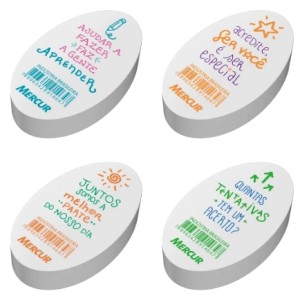 Borracha Escolar Branca TR Oval Mercur