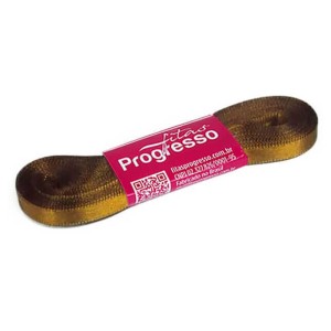 Fita de Cetim n.1 0043 - Marrom Dourado Progresso