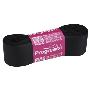 Fita de Cetim n.7 0219 - Preto Progresso