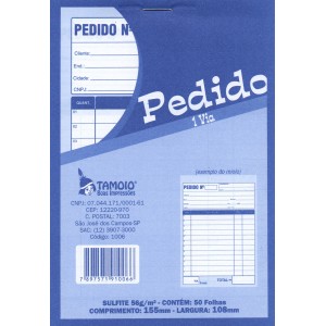 Bloco de Pedido 1/36 Pequeno 1 Via 50 Folhas Tamoio