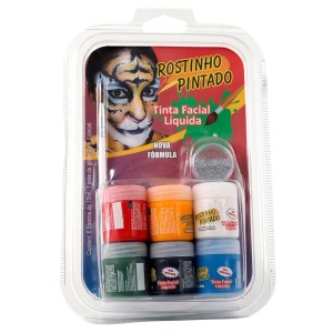 Kit Tinta Facial Líquida 6 Cores Rostinho Pintado