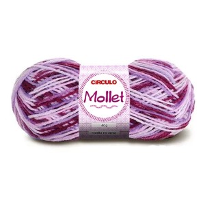 Lã Mollet 40g 9751 - Roxo Mesclado Circulo