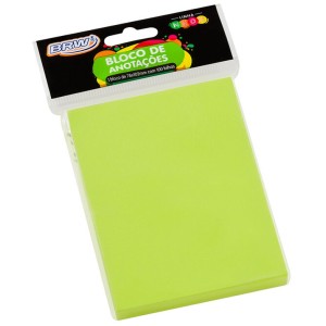Bloco de Anotações 76mm x 102mm - Verde Neon 100 Folhas BRW