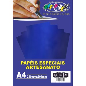 Papel Lamicote A4 Azul 250g 10fls Off Paper