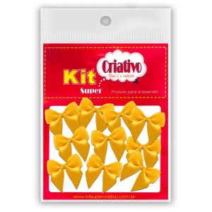 Laço de Cetim Pequeno - Amarelo c/10 Kit Super Criativo