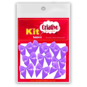Laço de Cetim Pequeno - Lilás c/10 Kit Super Criativo