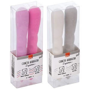 Caneta Borracha Ergonômica c/2 BRW