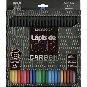 Lápis de Cor 24 Cores Carbon Leo e Leo