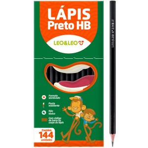 Lápis Preto N2 Sextavado c/144 Leo e Leo