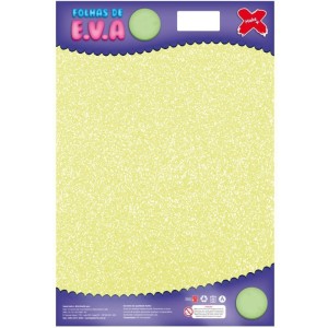 Placa de EVA com Glitter 40x60cm - Amarelo Baunilha c/5