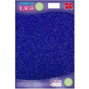 Placa de EVA com Glitter 40x60cm - Azul Meia Noite c/5