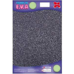Placa de EVA com Glitter 40x60cm - Chumbo c/5