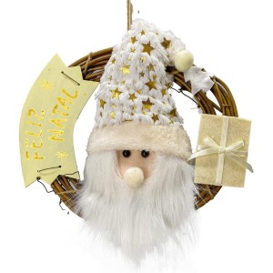 Guirlanda Natalina Papai Noel Star Gold 25cm 25526 Magizi
