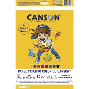 Bloco Criativo A4 Colorido 8 Cores 80g 32fls Canson