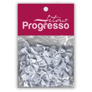 Laço de Cetim 10mm - Prata c/50 Progresso