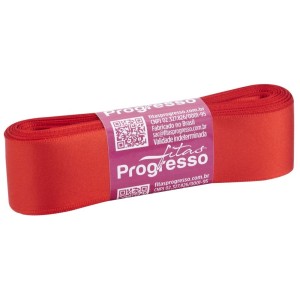 Fita de Cetim n.7 1354 - Vermelho Tomate Progresso