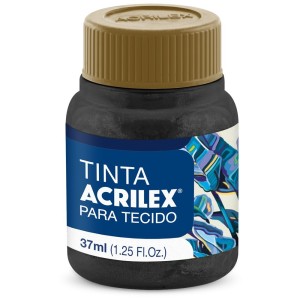 Tinta para Tecido Metálica 37ml - Preto 520 Acrilex
