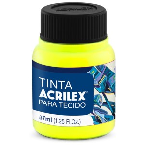 Tinta para Tecido Neon 37ml - Amarelo Limão 102 Acrilex