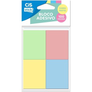 Bloco Adesivo 38mm x 50mm - Pastel 100 Folhas CiS