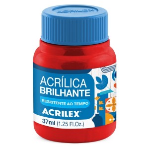Tinta Acrílica Brilhante 37ml - Vermelho Escarlate 508 Acrilex