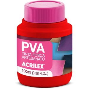 Tinta PVA Fosca 100ml - Vermelho Fogo 507 Acrilex