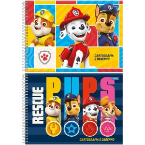 Caderno de Cartografia Patrulha Canina 80 Folhas Foroni