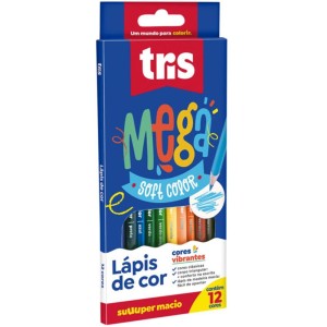 Lápis de Cor 12 Cores Triangular Mega Soft Color Tris