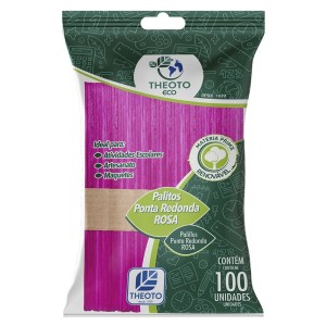 Palito de Sorvete Rosa c/100 Theoto