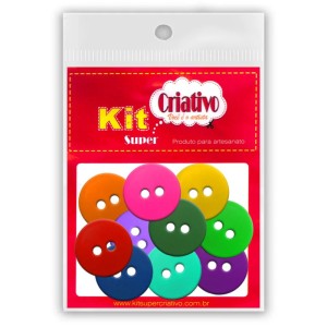 Botões Coloridos 20mm c/10 Kit Super Criativo