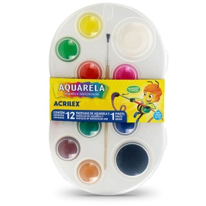 Aquarela Escolar 12 Cores Acrilex