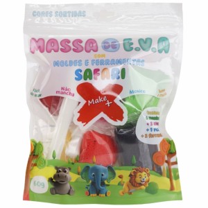 Kit Massinha de EVA com Moldes e Ferramentas 60g - Safari Make+