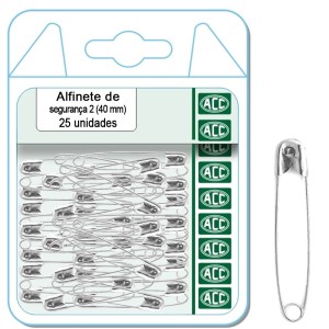 Alfinete de Segurança 40mm Niquelado c/25 ACC