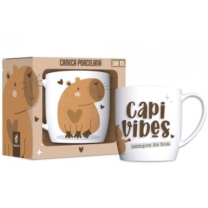 Caneca Porcelana Urban 300ml - Capivara - Capivibes 1 Brasfoot