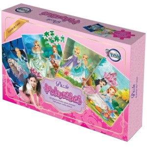 Quebra-Cabeça - Princesas 100 Peças 12183 Toia Brinquedos