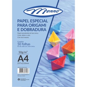 Papel Especial para Origami e Dobradura A4 50 Folhas Menno