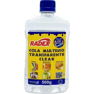 Cola Transparente Clear Multiuso 500g Radex