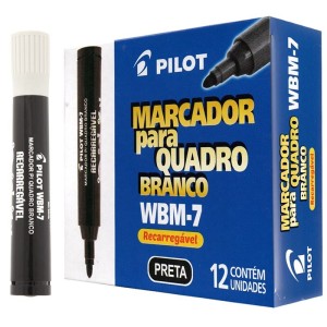 Pincel Marcador para Quadro Branco WBM-7 Preto c/12 Pilot