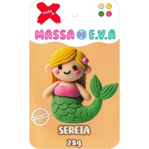 Massinha de EVA 4 Cores 28g - Sereia Make+