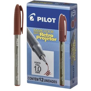 Caneta Retroprojetor 1.0mm - Marrom c/12 Pilot