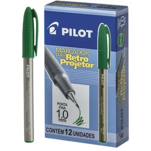 Caneta Retroprojetor 1.0mm - Verde c/12 Pilot