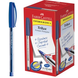 Caneta Esferográfica 1.0mm Trilux 032 Azul c/50 Faber Castell