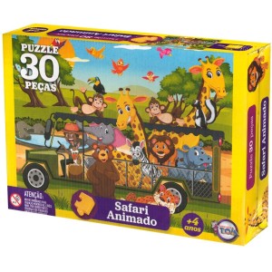 Quebra-Cabeça - Safari Animado 30 Peças 12218 Toia Brinquedos