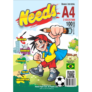 Papel Sulfite A4 Branco 75g 100 Folhas Needs Paper